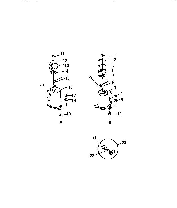Frigidaire A6LECD2 compressor ("dd" cabinet models) diagram