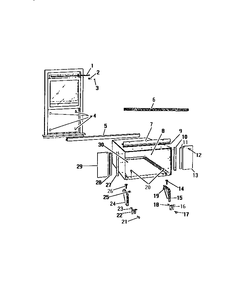 Frigidaire A6LECD2 cabinet window mounting ("dd" cabinet models) diagram