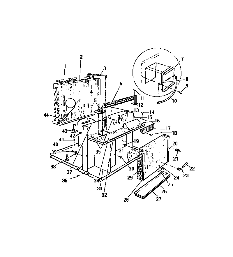 Frigidaire A6LECD2 evaporator, condenser ("b" cabinet models) diagram