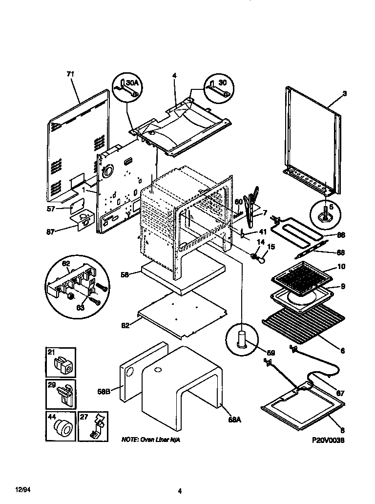 White-Westinghouse WEF322BADA body diagram