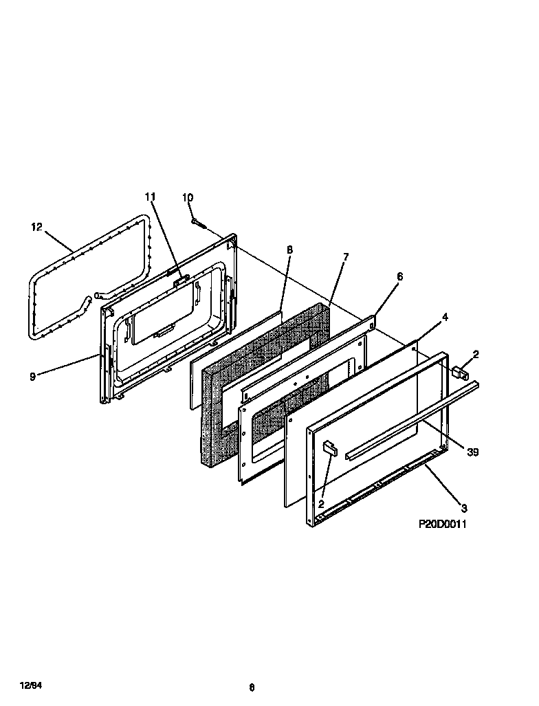 White-Westinghouse WEF322BADA door diagram