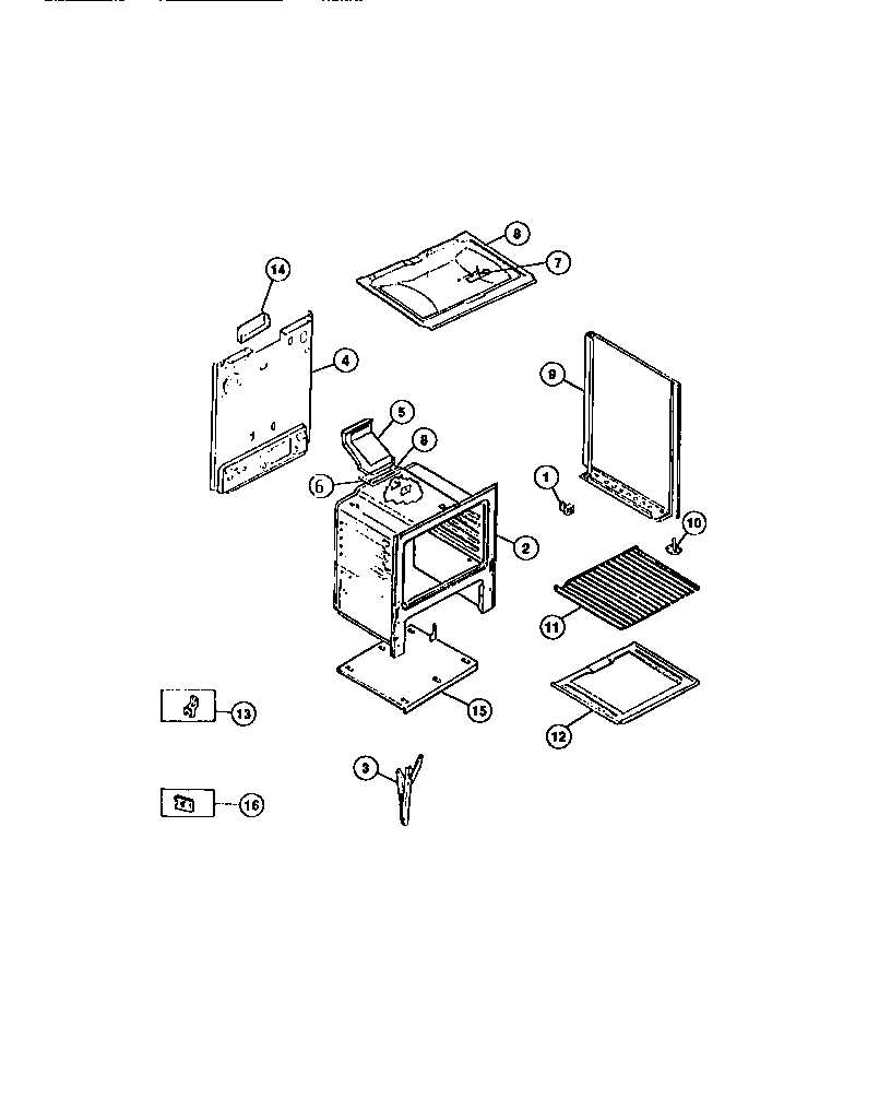 Tappan 32-1007-23-03 basic body diagram