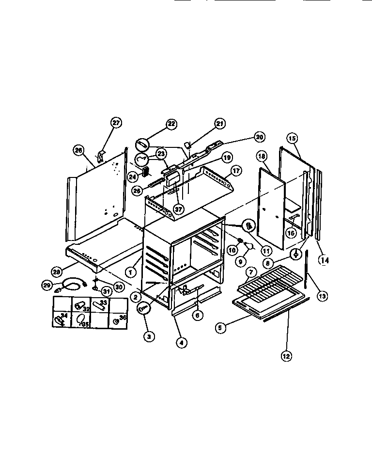 Tappan 36-3272-66-08 basic body diagram