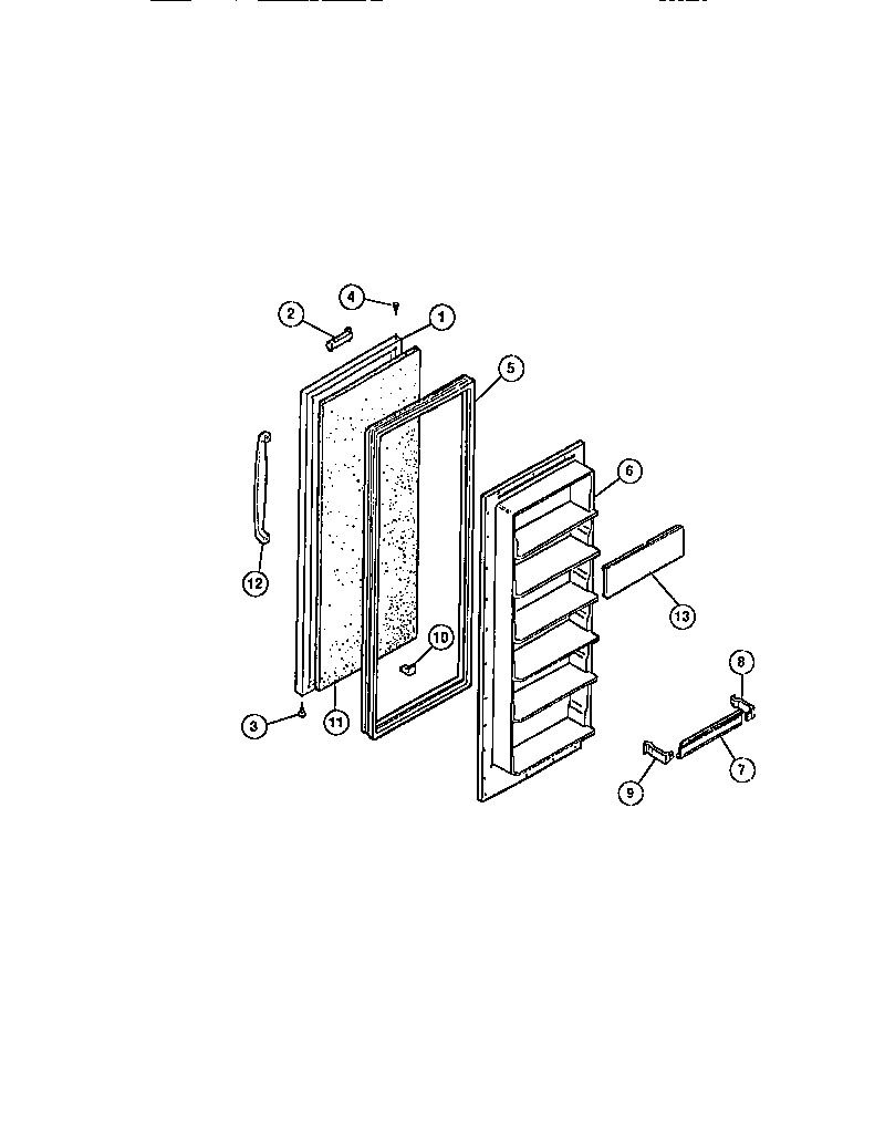 Gibson RS22F7DU1D freezer door diagram