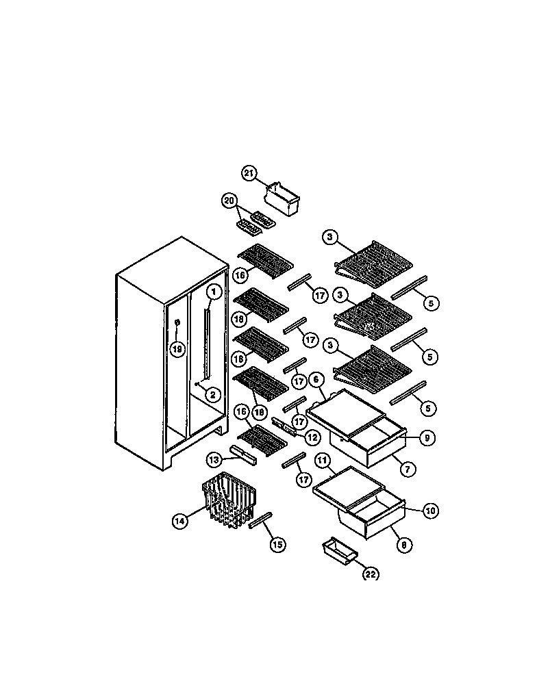 Gibson RS22F7DU1D shelves diagram