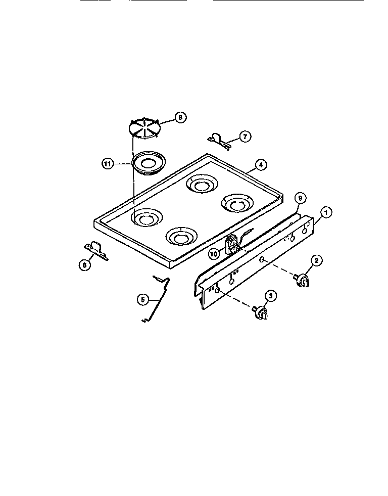 Gibson CGC4M6DXF cooktop diagram