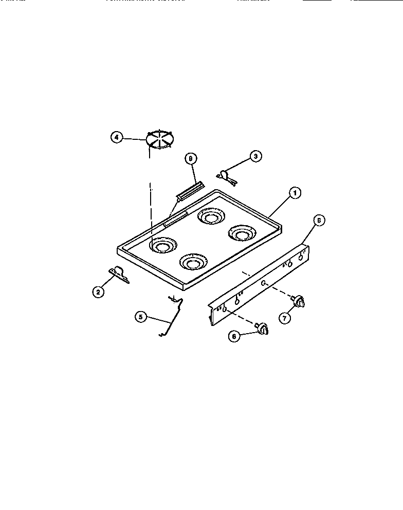 Gibson CGC1M1DXE cooktop diagram
