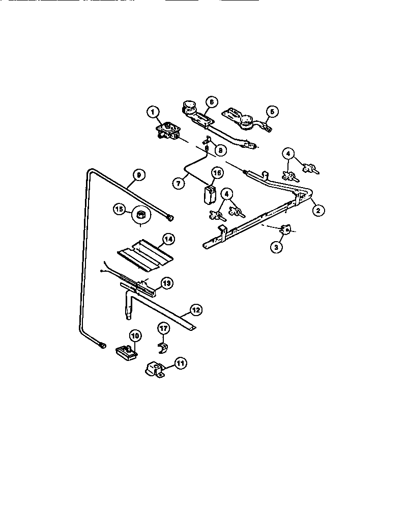 Frigidaire GCG34BNL1 burners, ignitors, controls diagram