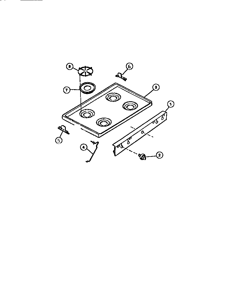 Tappan 30-3858-66-04 main top, control panel diagram