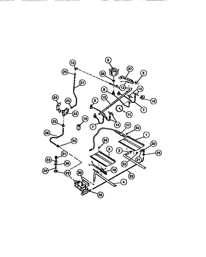 Tappan 30-3858-66-04 burners, manifold, gas control diagram