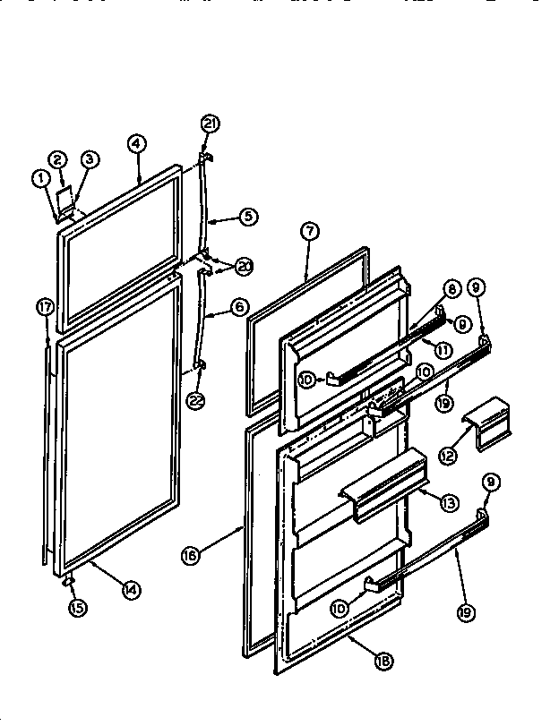 Gibson RT19F9WT3A door parts diagram