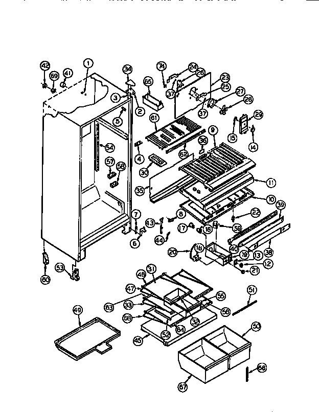 Gibson RT19F9WT3A cabinet parts diagram