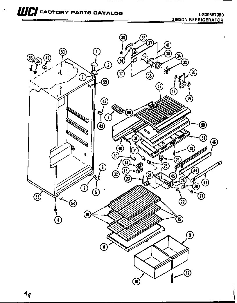 Gibson RT17F3YT3B cabinet and shelves diagram