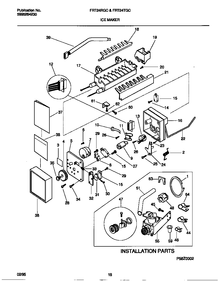 Frigidaire FRT24TGCW0 ice maker diagram
