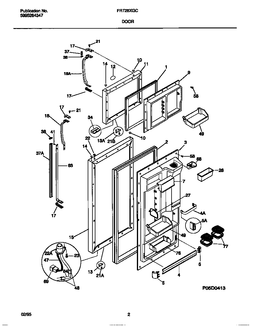 Frigidaire FRT26XGCB0 door diagram