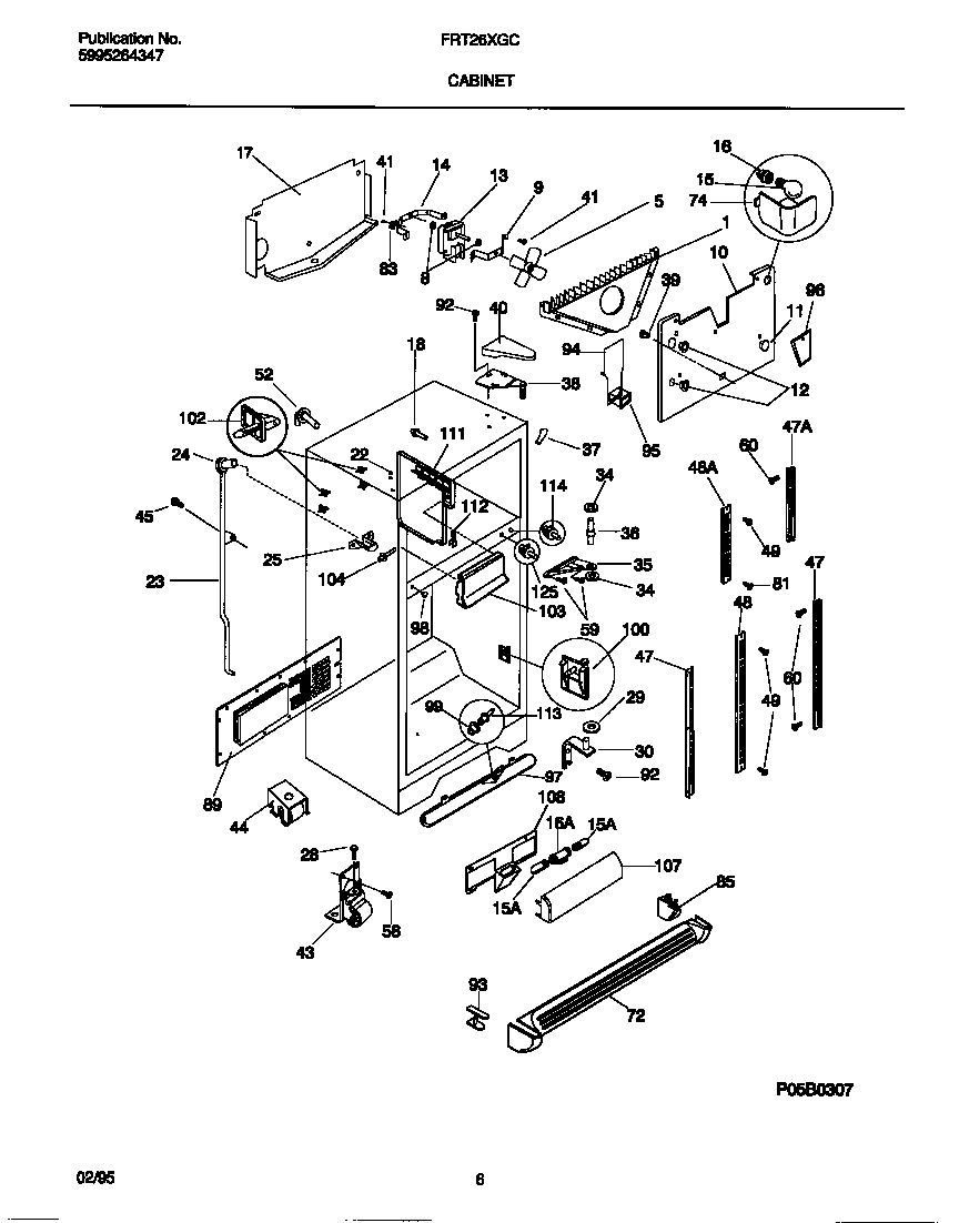 Frigidaire FRT26XGCB0 cabinet diagram