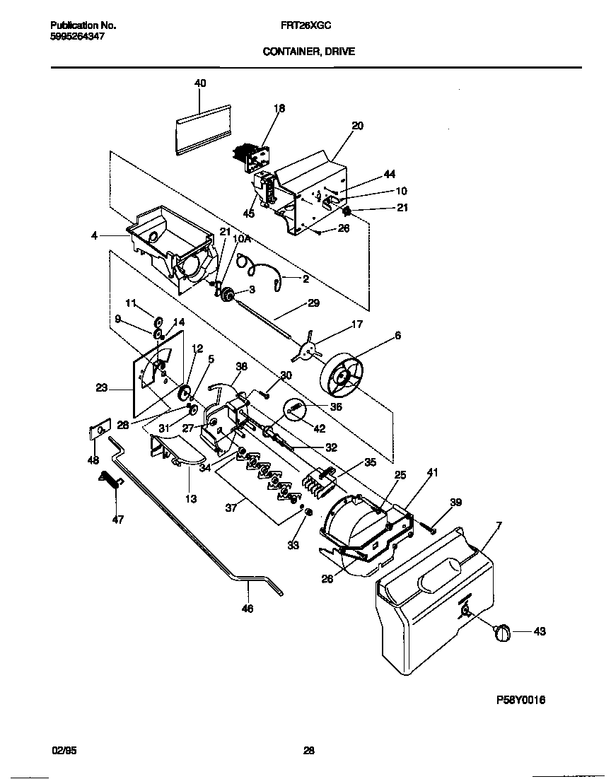 Frigidaire FRT26XGCB0 container, drive diagram