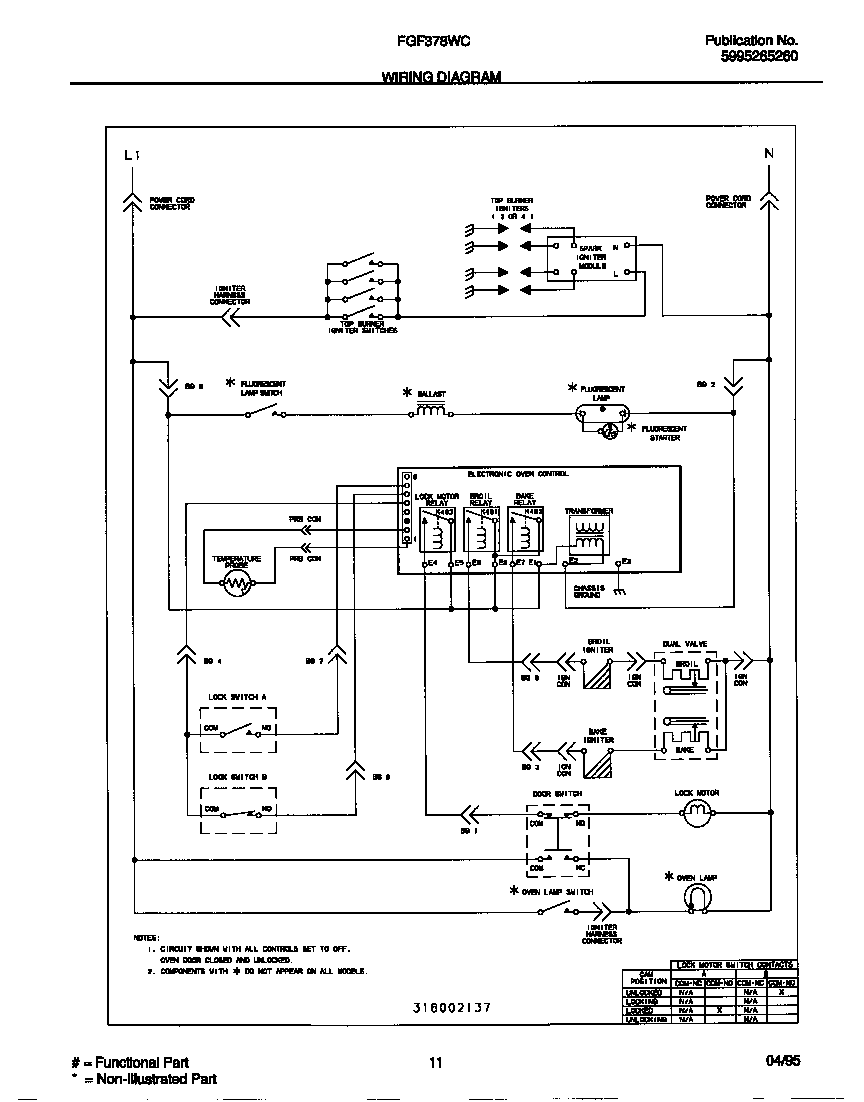 Frigidaire FGF378WCCA wiring diagram diagram