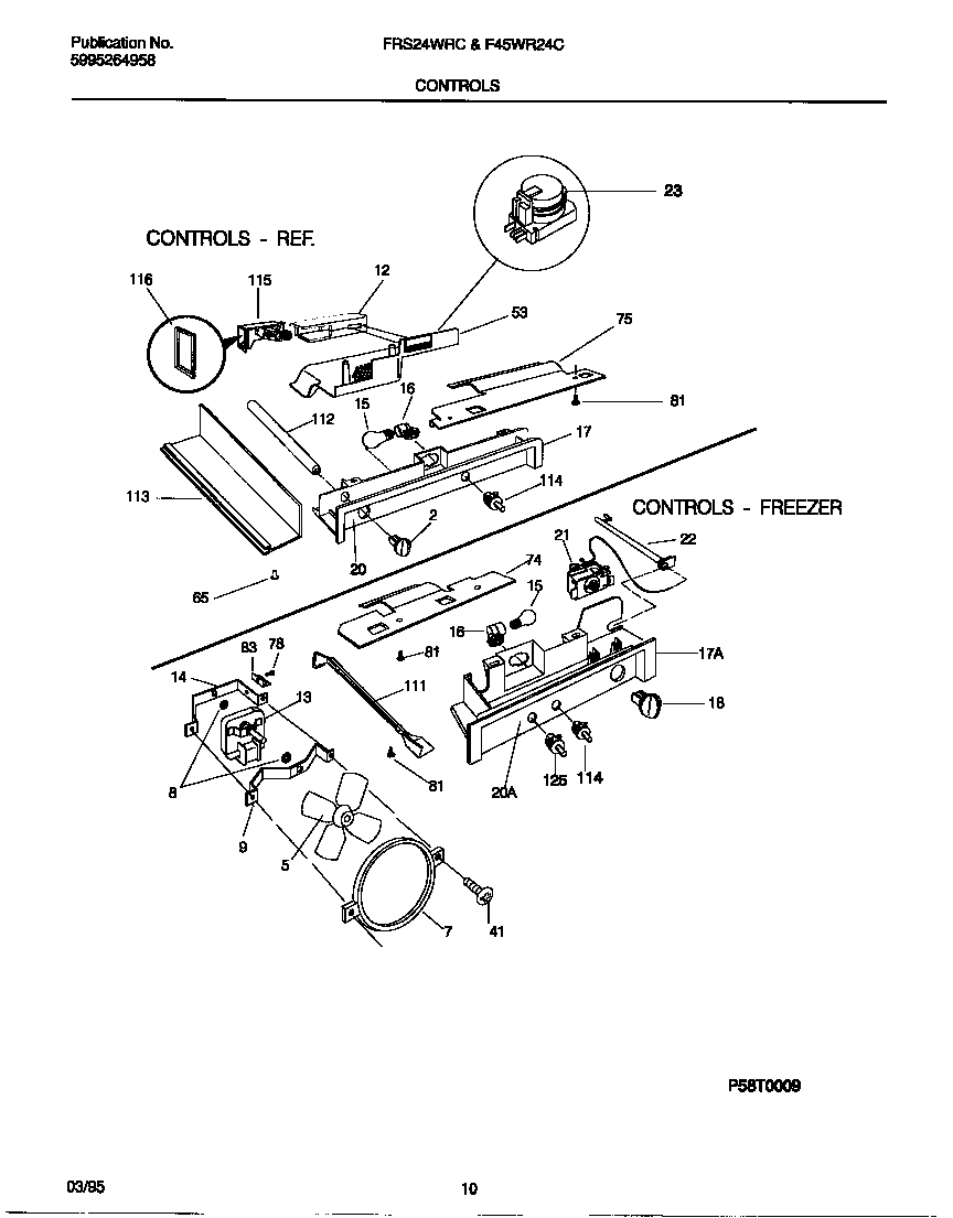 Frigidaire FRS24WRCD0 controls diagram