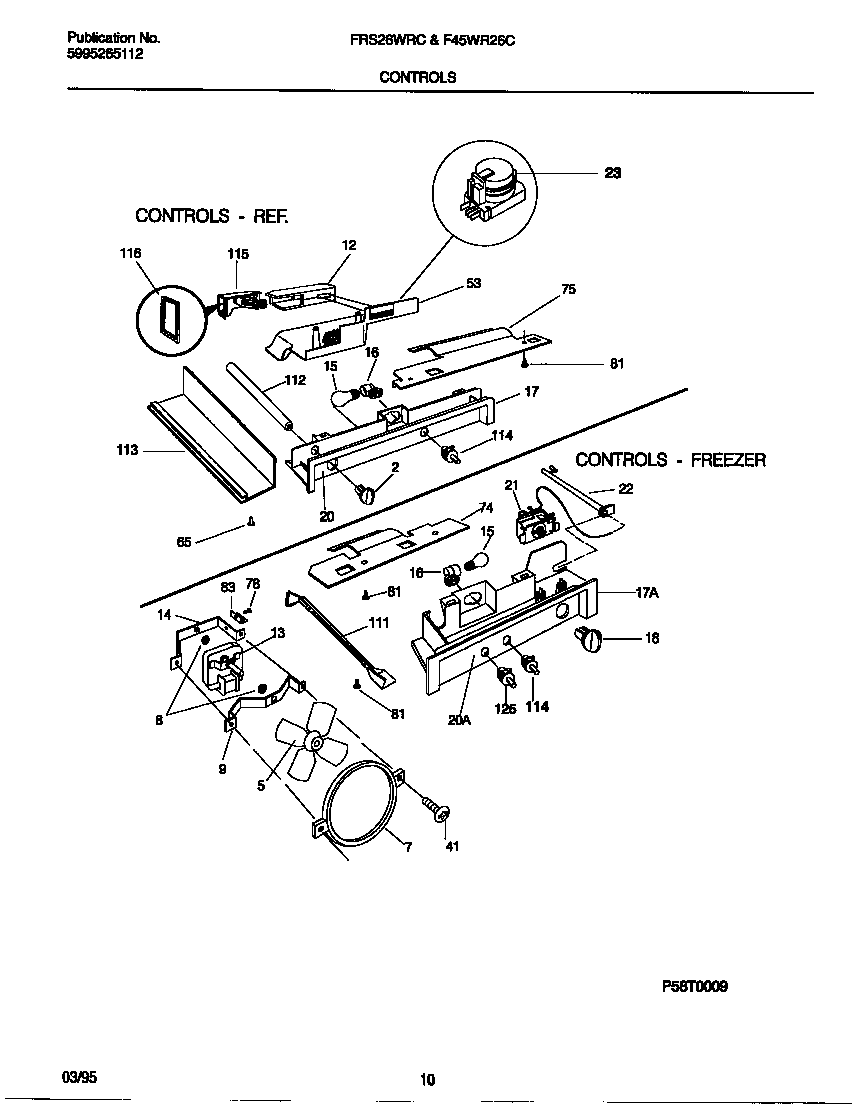 Frigidaire F45WR26CW0 controls diagram