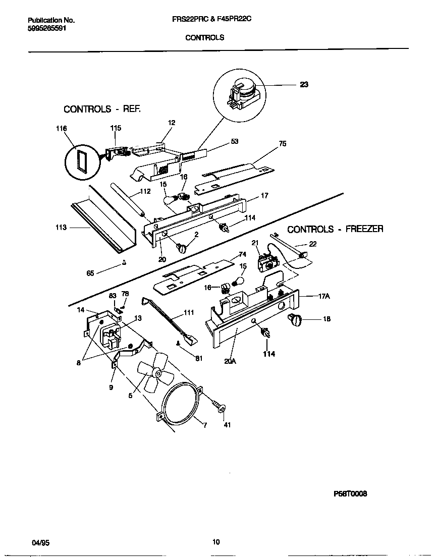 Frigidaire FRS22PRCW0 controls diagram