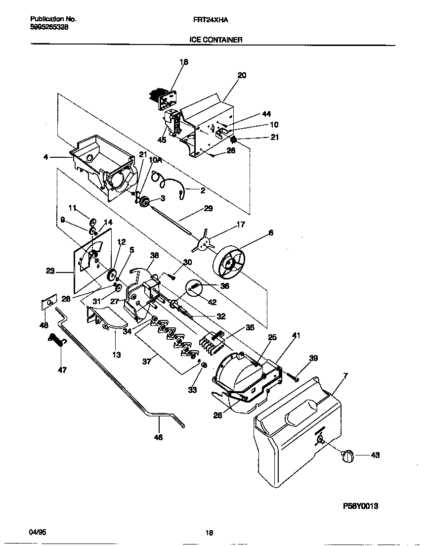 Frigidaire FRT24XHAW2 ice container diagram