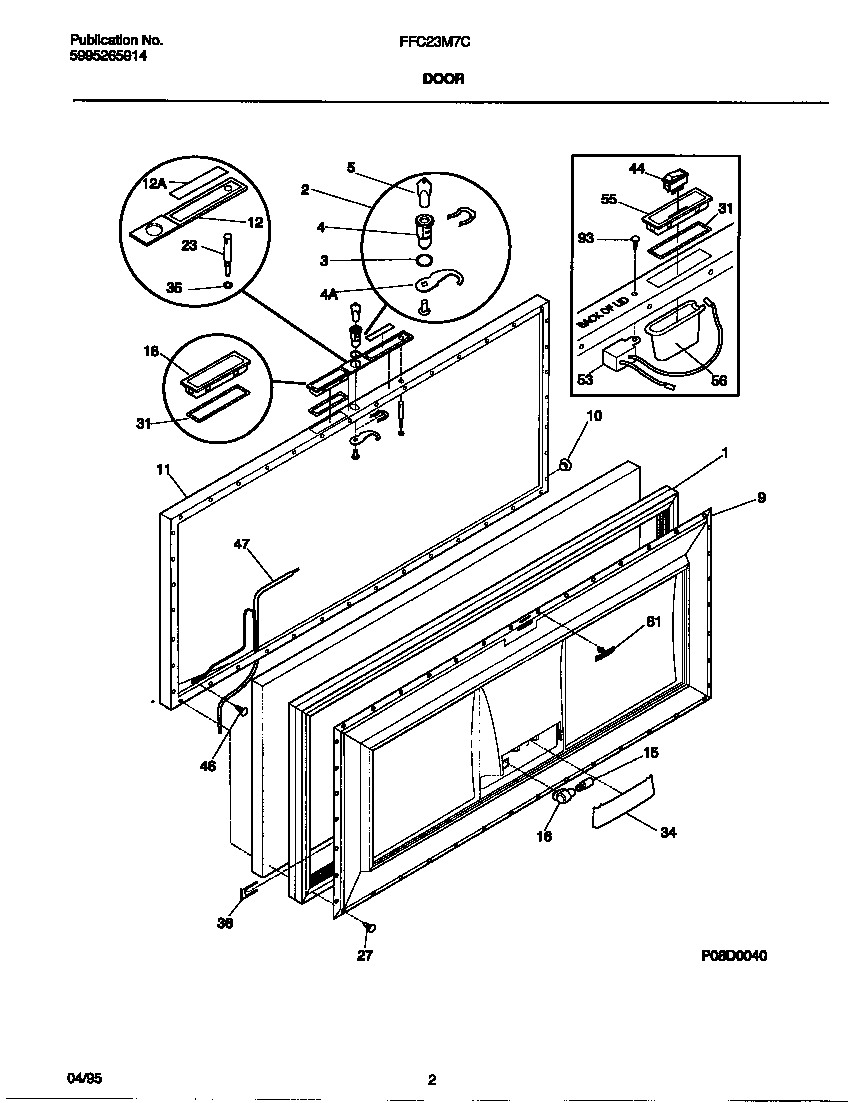 Frigidaire FFC23M7CW0 door diagram