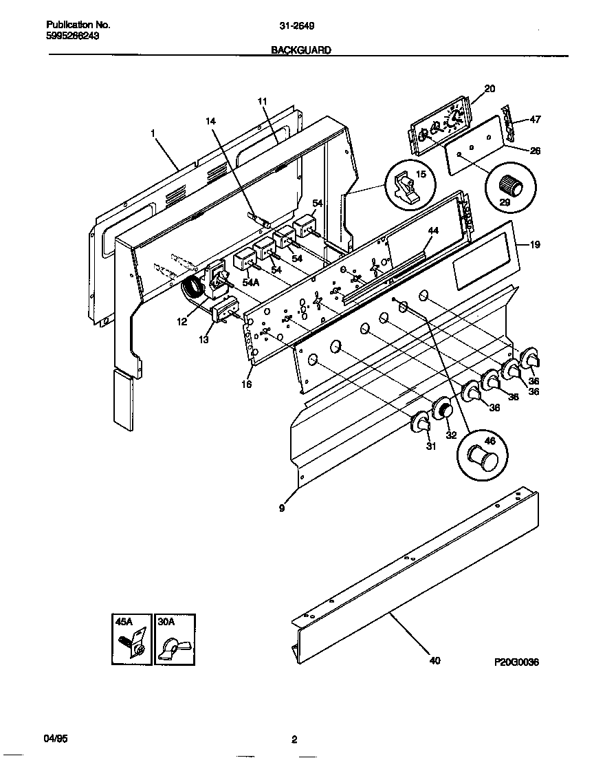 Tappan 31-2649-23-08 backguard diagram