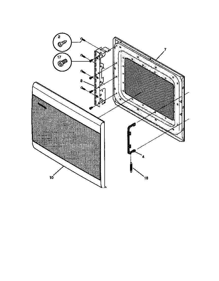 Tappan TMS134T door diagram