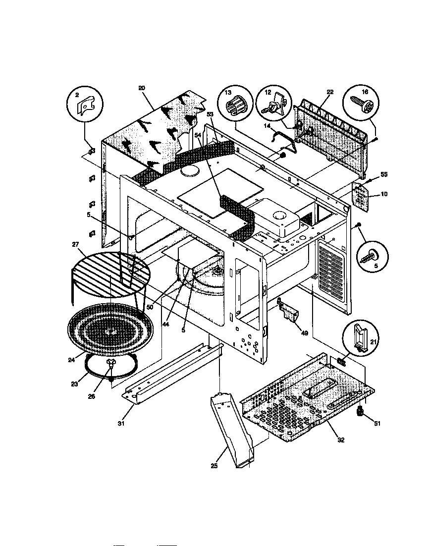 Tappan TMS134T wrapper, body diagram