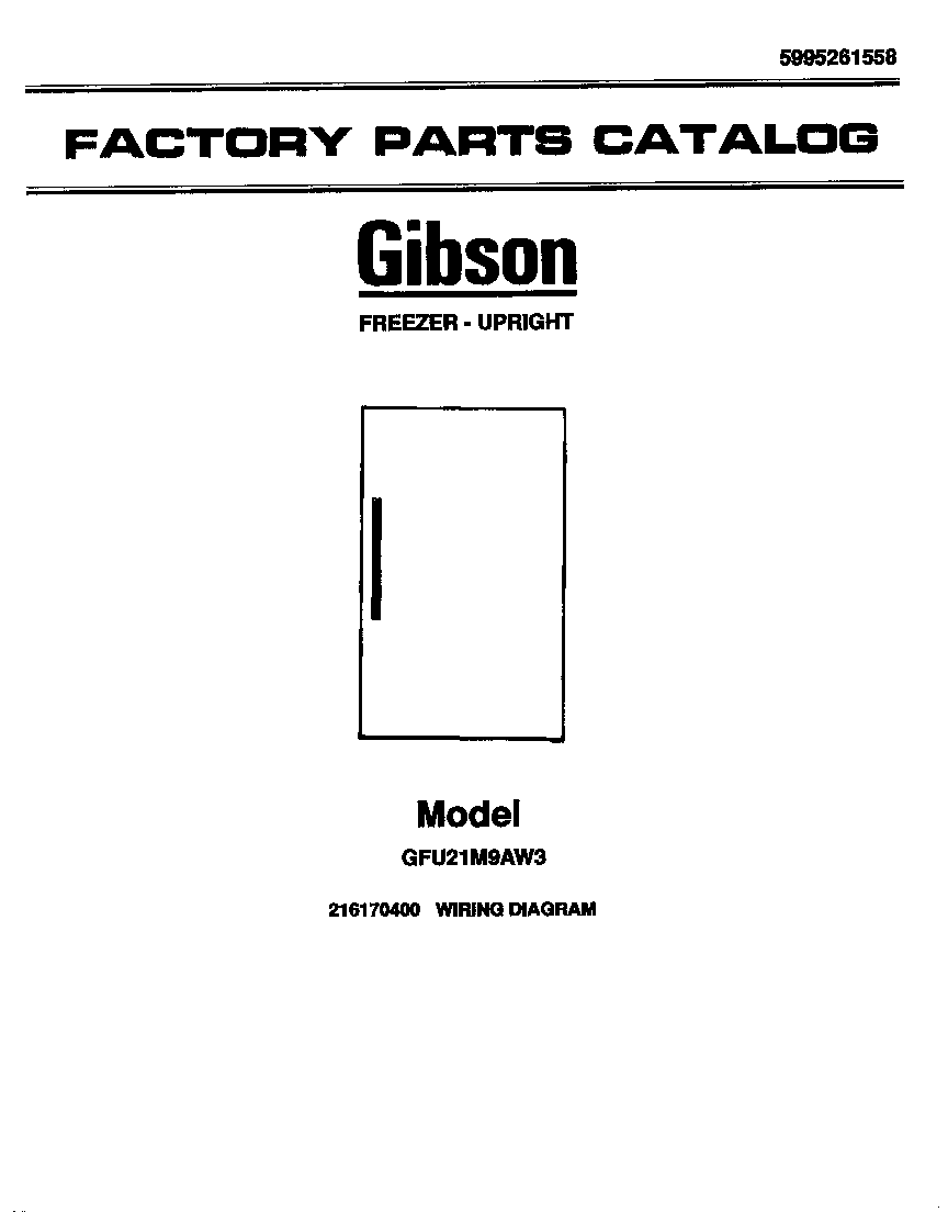 Gibson GFU21M9AW4 cover page diagram