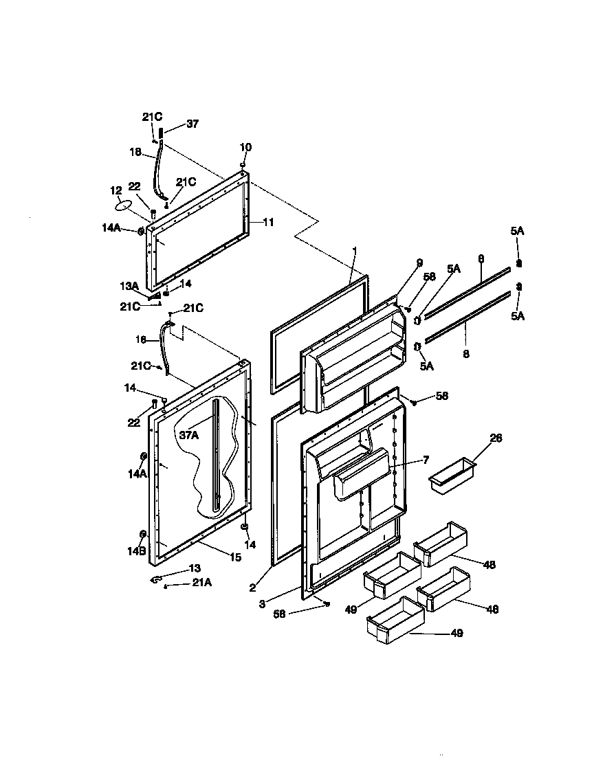 Frigidaire FRT18TSCW0 door diagram