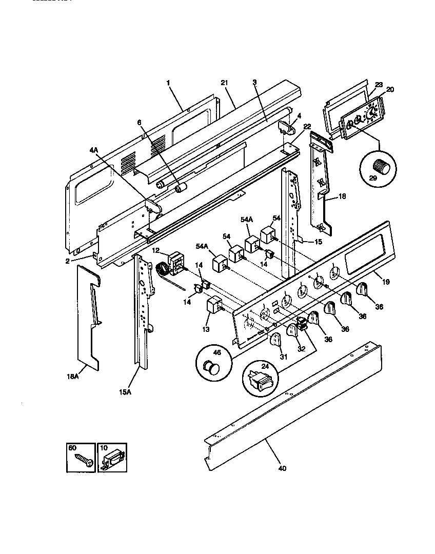 Gibson GEF354BBWB backguard diagram