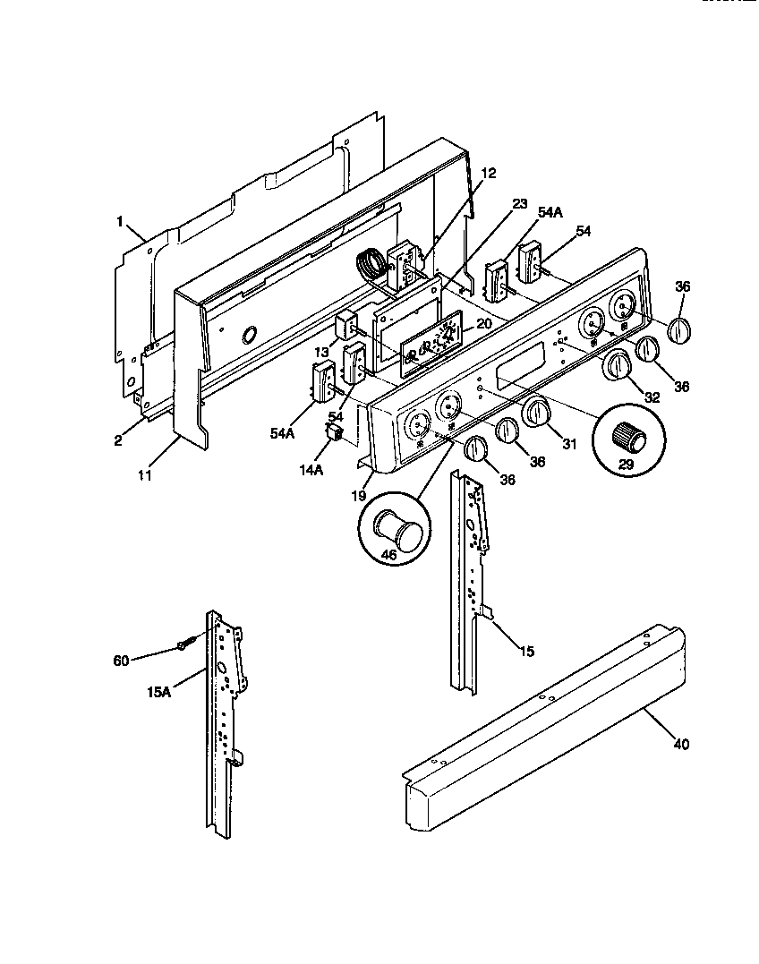 Frigidaire FEF350SADD backguard diagram