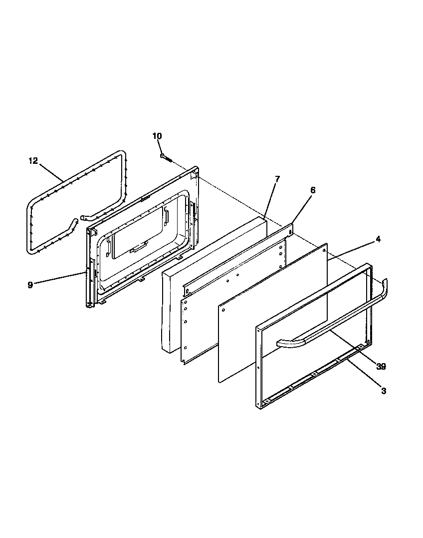 Frigidaire FEF350SADD door diagram