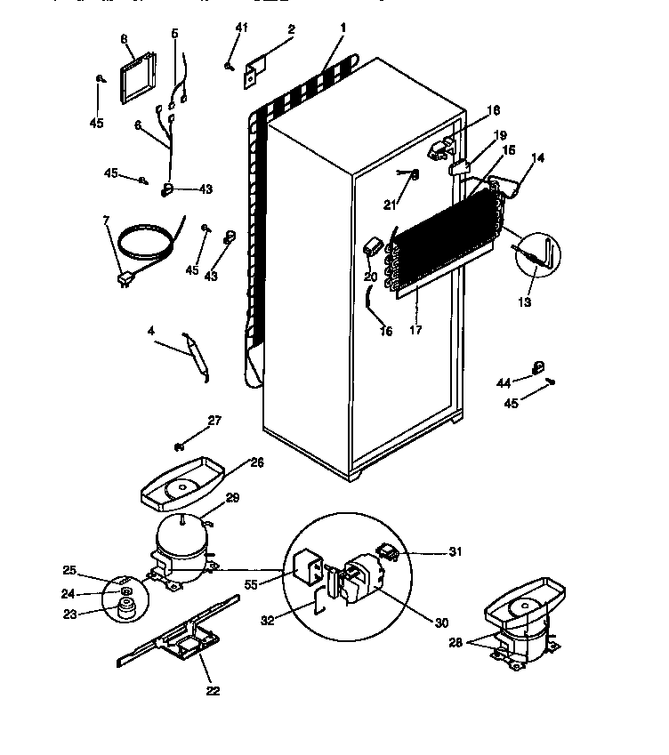 White-Westinghouse PRT154MCW5 cooling system diagram