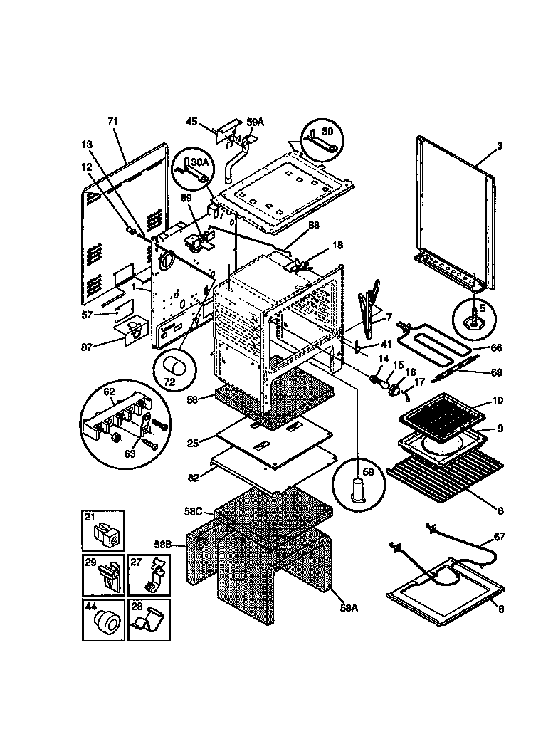 White-Westinghouse WEF357BADA body diagram