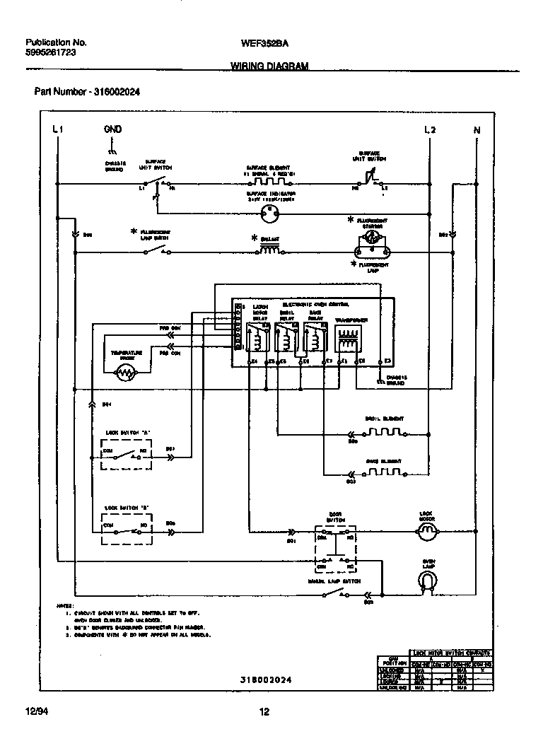White-Westinghouse WEF352BAWA wiring diagram diagram