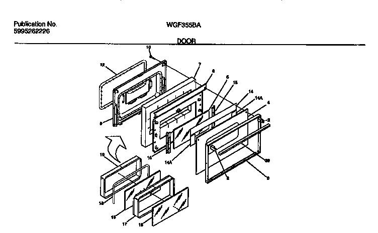 White-Westinghouse WGF355BADA door diagram