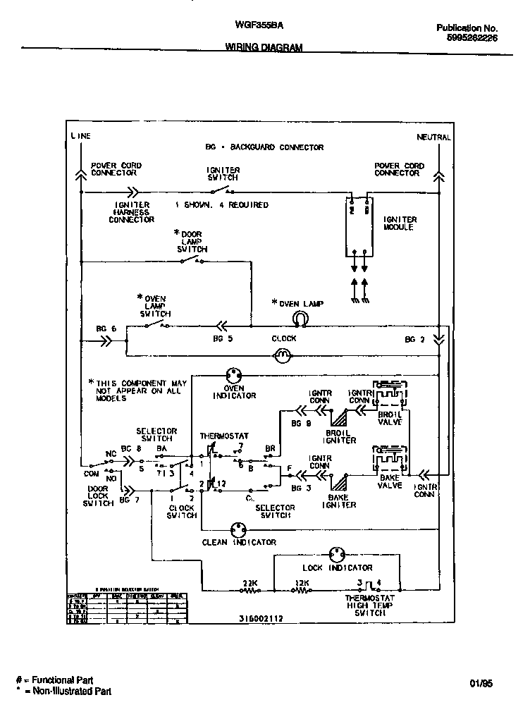White-Westinghouse WGF355BADA wiring diagram diagram