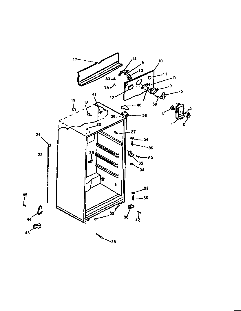 Frigidaire ATL152HK0 cabinet with fan assembly diagram