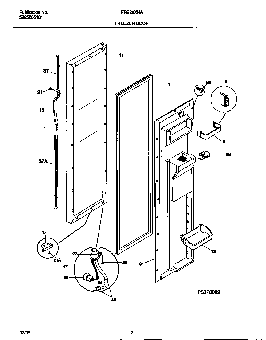 Frigidaire FRS28XHAW3 freezer door diagram