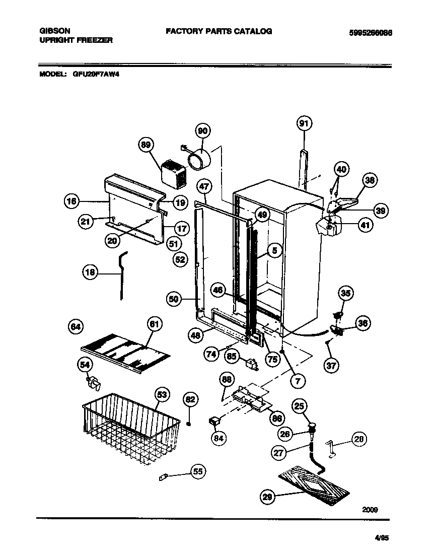 Gibson GFU20F7AW4 cabinet diagram