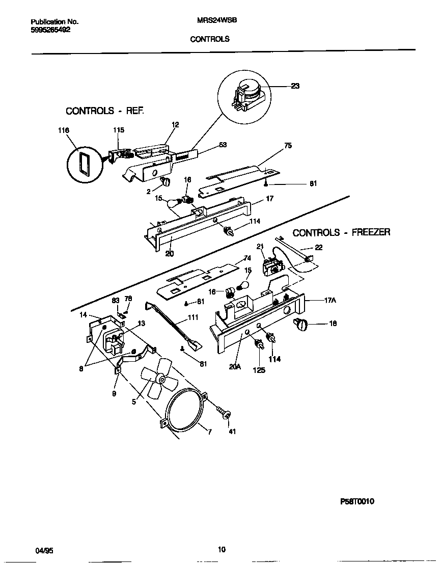 Universal/Multiflex (Frigidaire) MRS24WSBD0 controls diagram