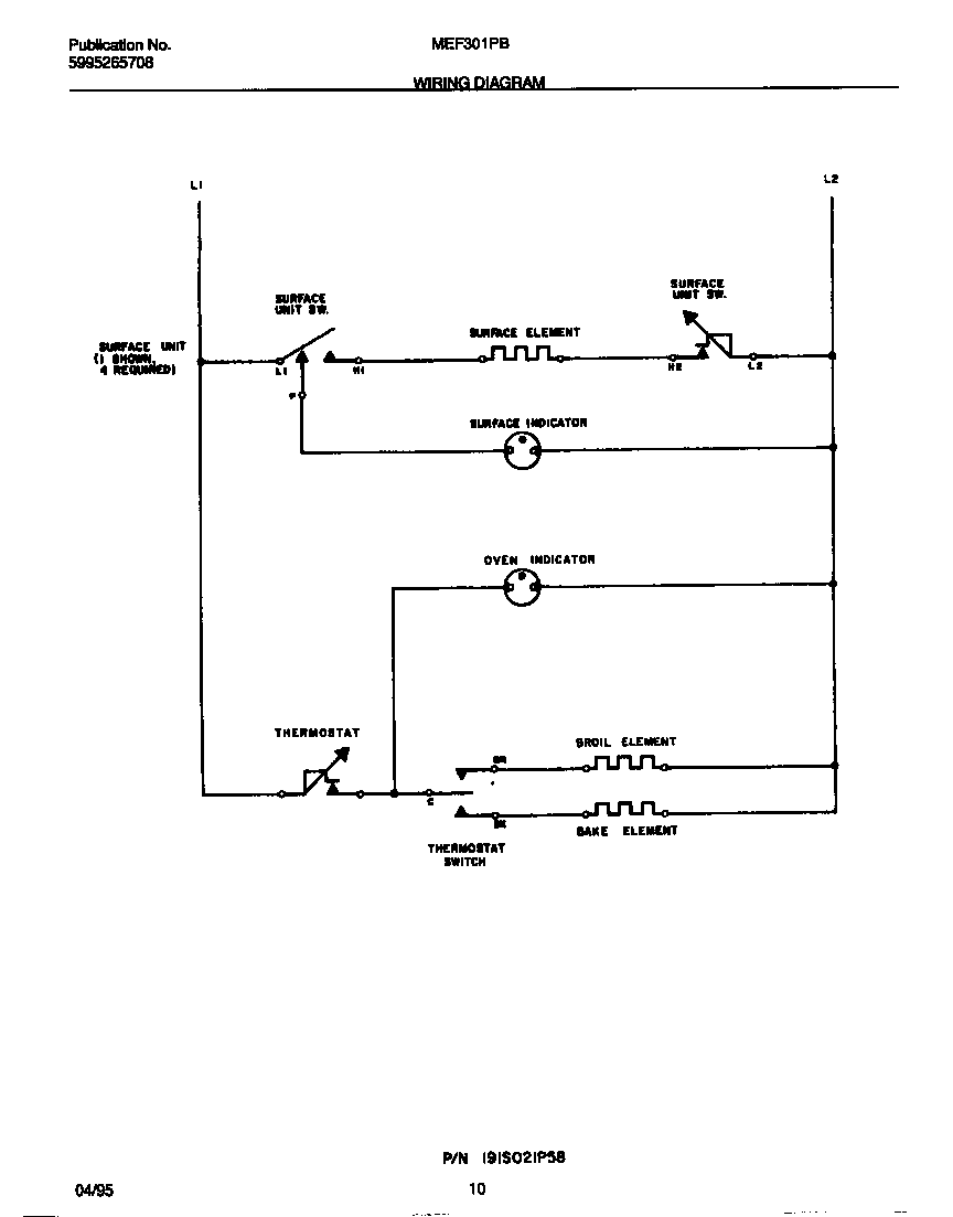Universal/Multiflex (Frigidaire) MEF301PBDB wiring diagram diagram