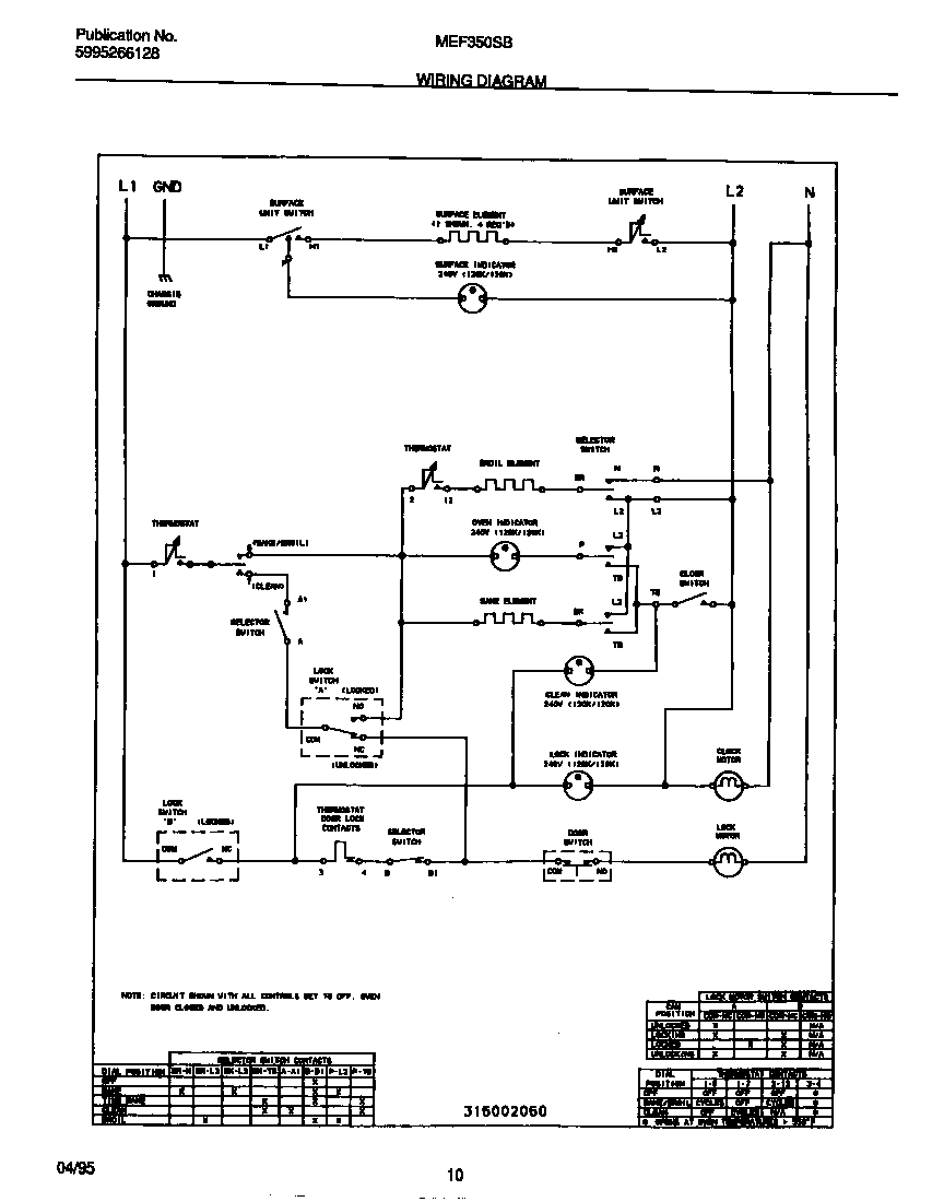 Universal/Multiflex (Frigidaire) MEF350SBDA wiring diagram diagram