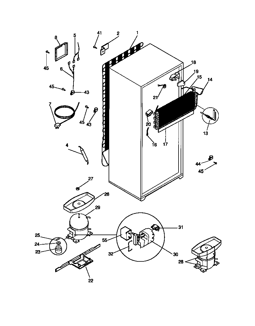 Universal/Multiflex (Frigidaire) MRT18DNCW0 cooling system diagram