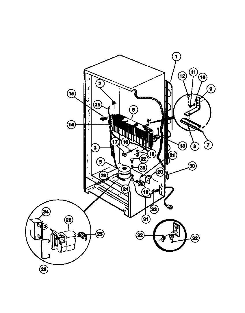 Universal/Multiflex (Frigidaire) MFU16F3BW2 liner and unit diagram