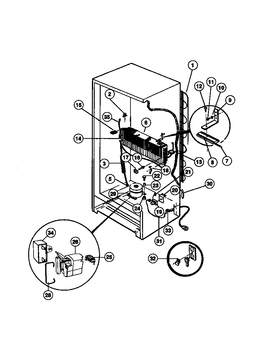 Universal/Multiflex (Frigidaire) MFU20F3BW2 system diagram