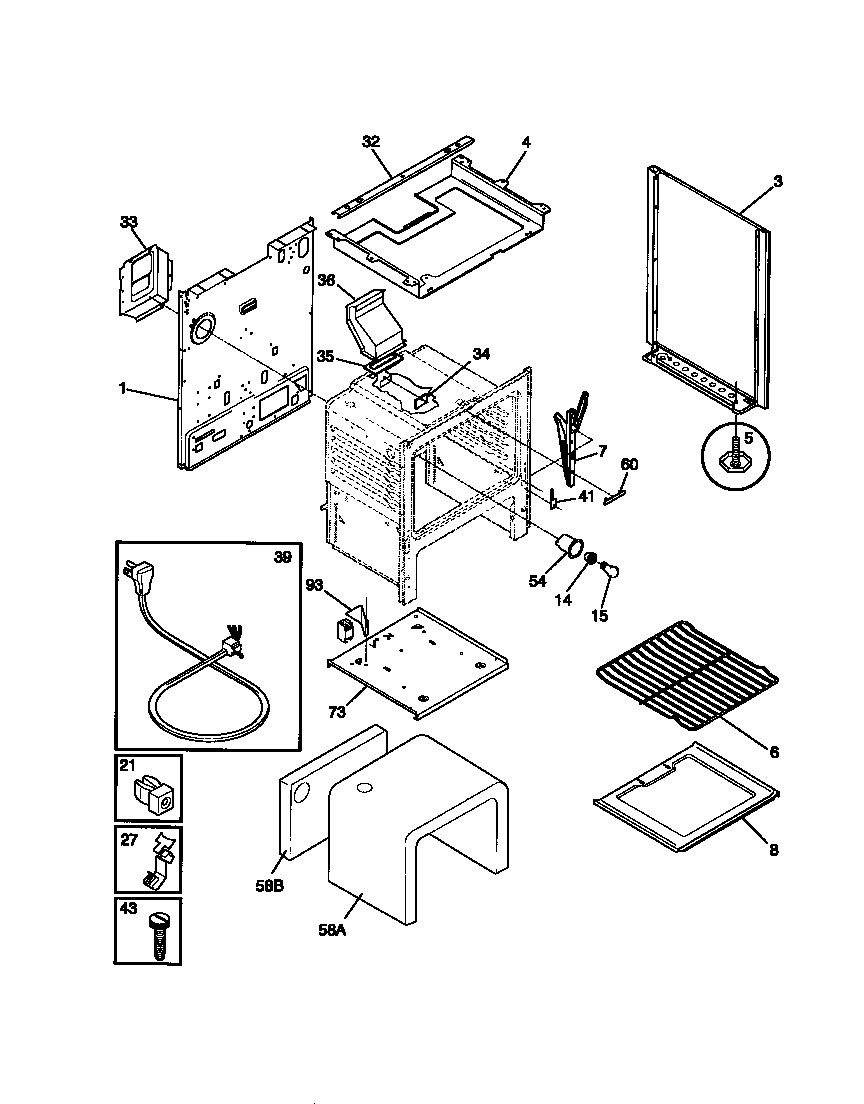 Universal/Multiflex (Frigidaire) MGF345CBSB body diagram